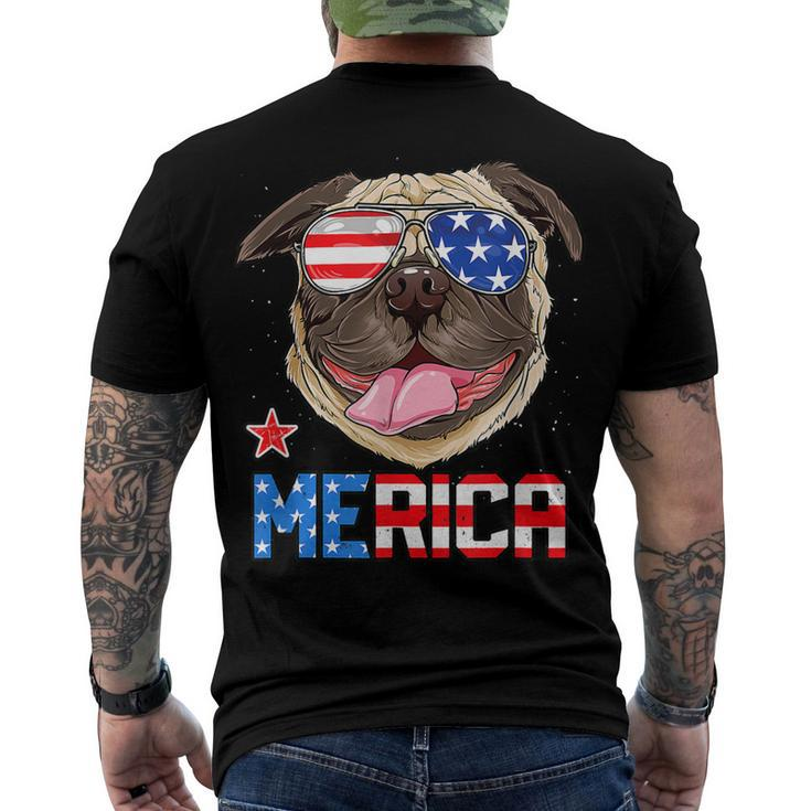 Pug 4Th Of July Merica Mens Womens Kids American Flag Men's T-shirt Back Print