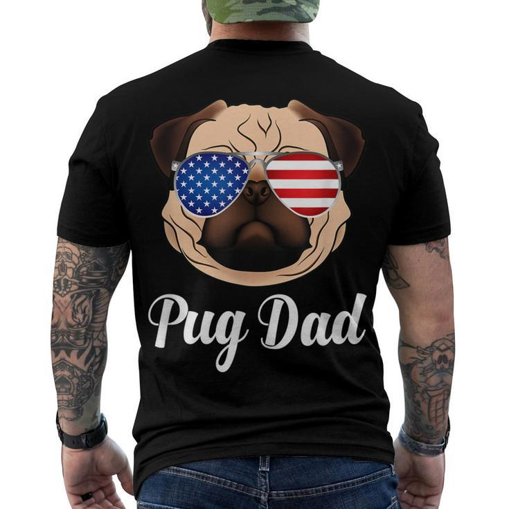 Pug Dad Patriotic Dog 4Th Fourth Of July Men's T-shirt Back Print