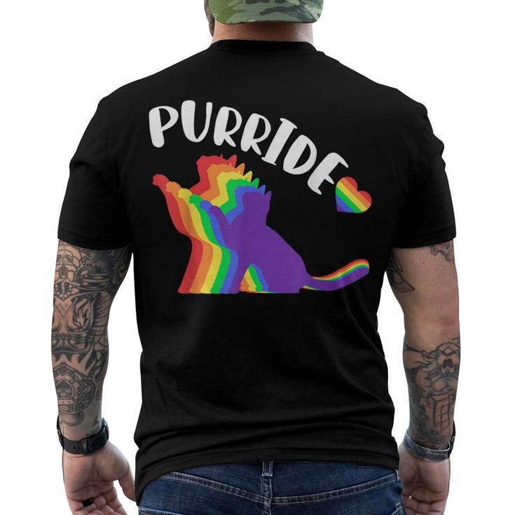 Purride Gay Pride Cat Pride Cat Cat Lgbtq Men's Back Print T-shirt