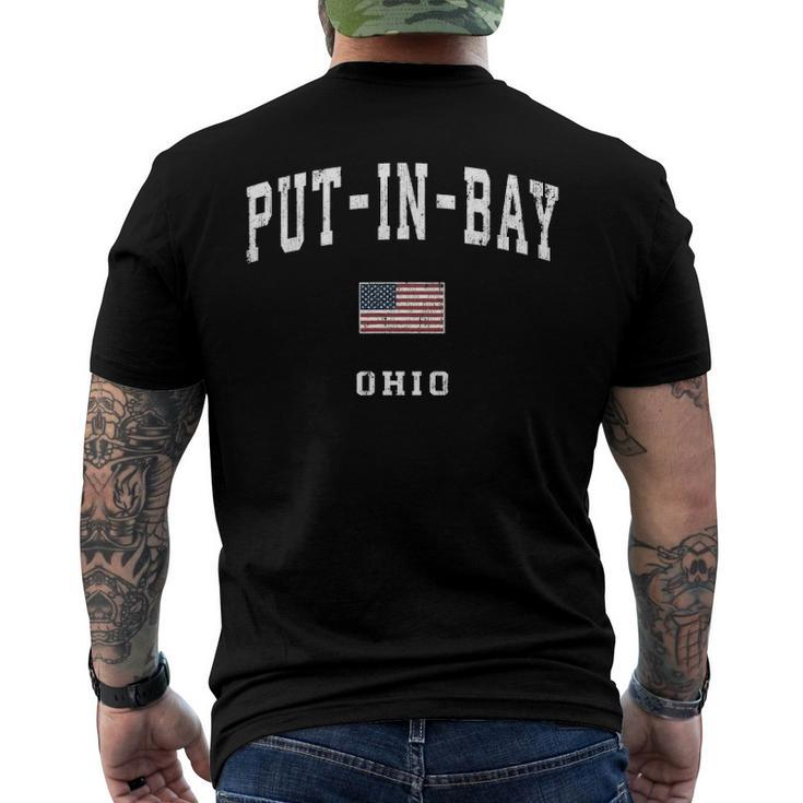 Put-In-Bay Ohio Oh Vintage American Flag Sports Men's Back Print T-shirt