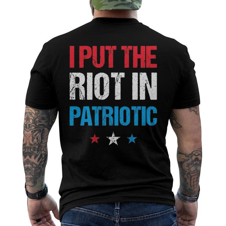 I Put The Riot In Patriotic America Fourth Of July Merch Men's Back Print T-shirt