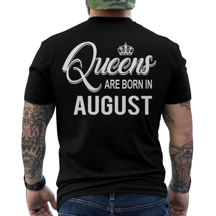 Queens Are Born In August Men's Crewneck Short Sleeve Back Print T-shirt