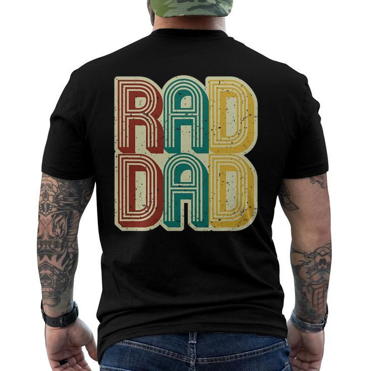 Mens Rad Dad Vintage Retro Fathers Day Men's Back Print T-shirt
