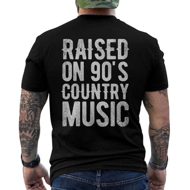 Raised On 90S Country Music Distressed Classic Retro Men's Back Print T-shirt