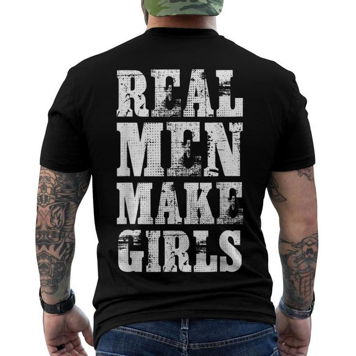 Real Men Daughter Fathers Day Dad Men's Back Print T-shirt