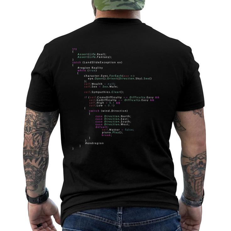 The Real Life Coding Lover Men's Back Print T-shirt