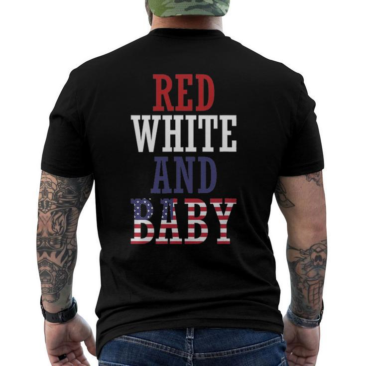 Red White And Baby 4Th July Pregnancy Announcement Men's Back Print T-shirt