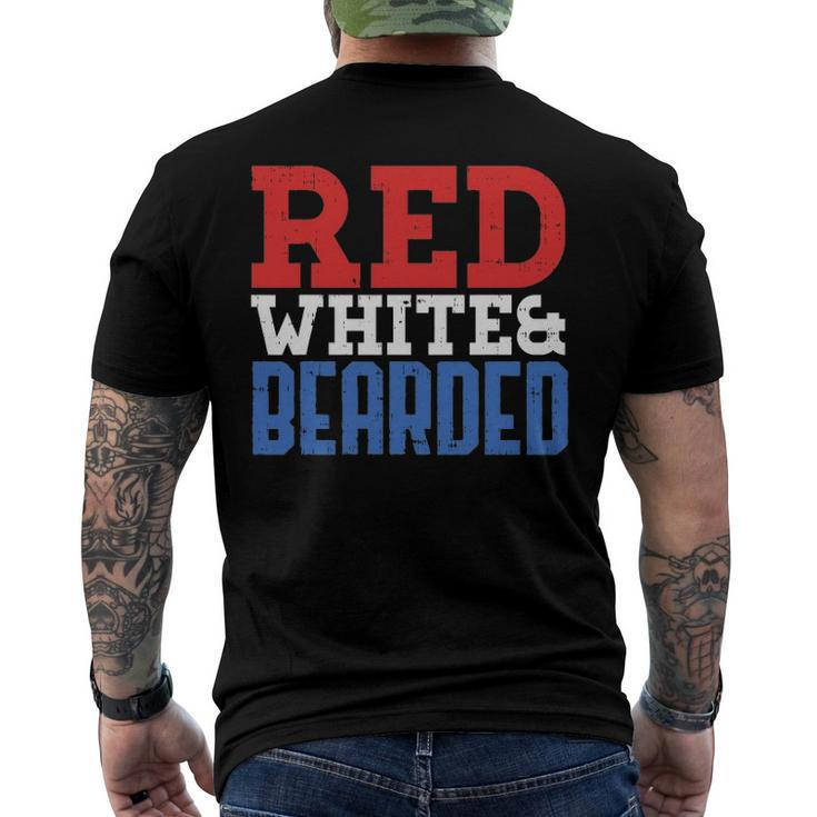 Red White And Bearded 4Th Of July Pride Patriot Men Men's Back Print T-shirt