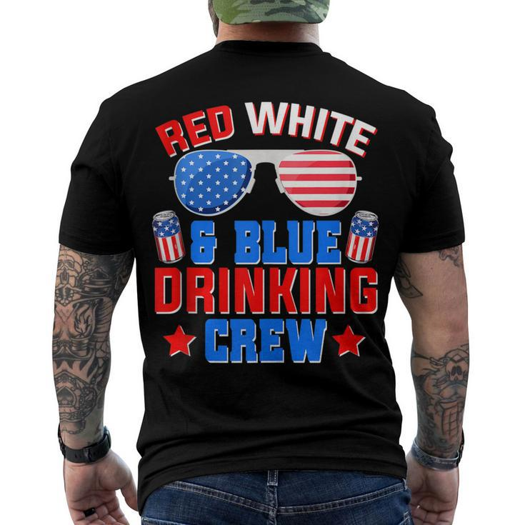 Red White And Blue Drinking Crew 4Th Of July Sunglasses Men's T-shirt Back Print