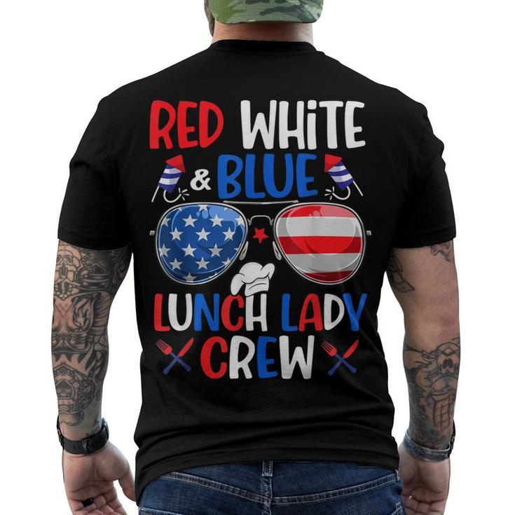 Red White Blue Lunch Lady Crew Sunglasses 4Th Of July Men's Back Print T-shirt