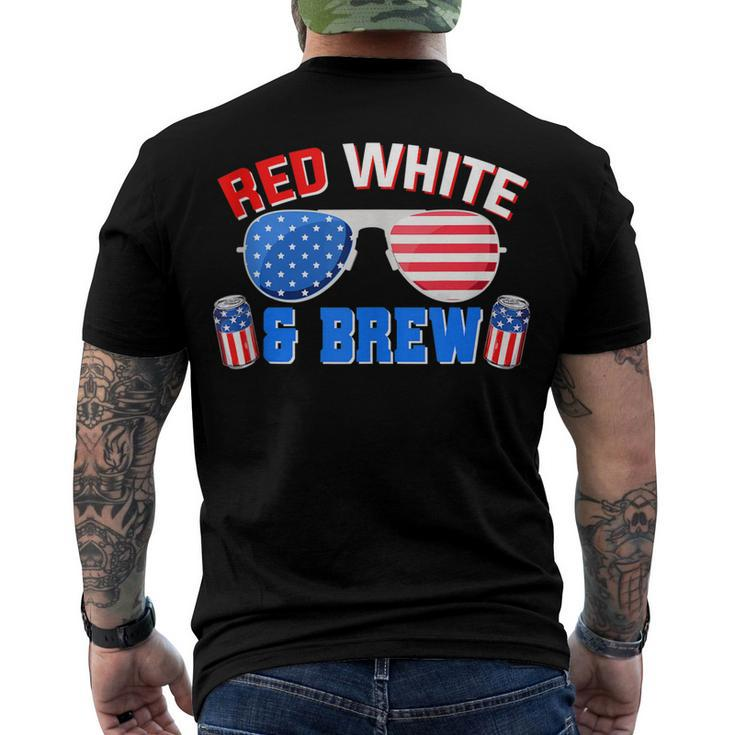 Red White And Brew 4Th Of July Drinking Sunglasses Men's T-shirt Back Print
