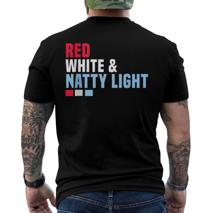 Red White And Natty-Light 4Th Of July Men's Back Print T-shirt
