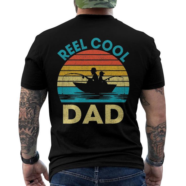 Mens Reel Cool Dad Fathers Day For Fishing Dad Grandpa Men's Back Print T-shirt