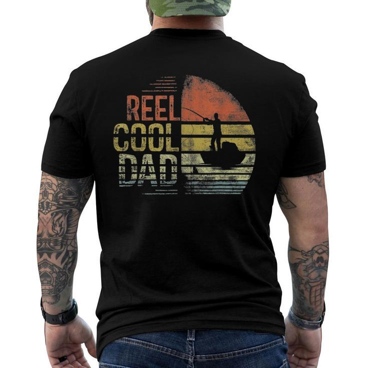 Mens Reel Cool Dad Fisherman Daddy Father Day Fishing Men's Back Print T-shirt