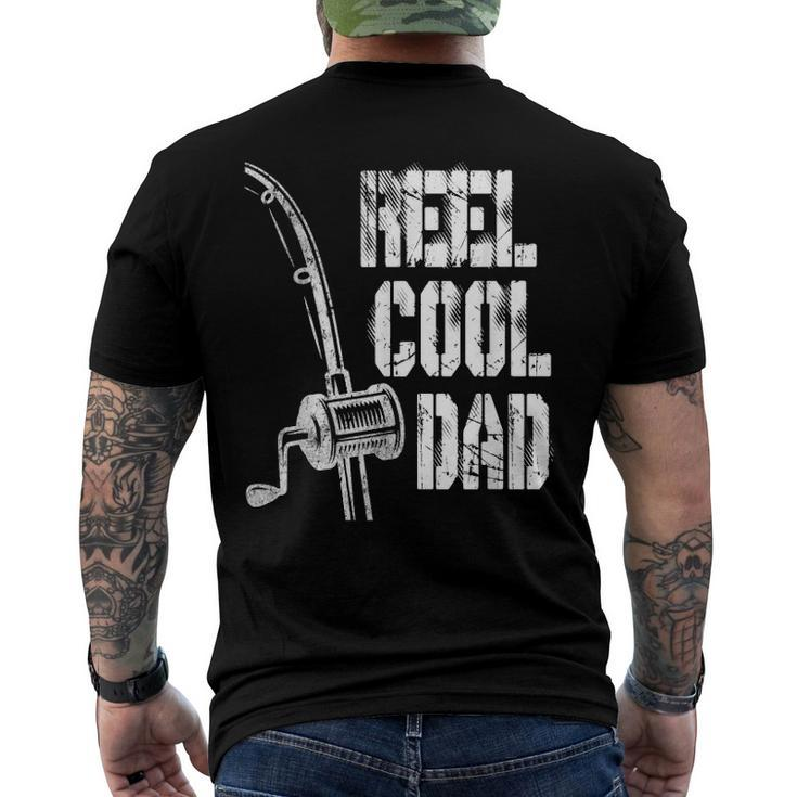 Mens Reel Cool Dad Fishing Daddy Mens Fathers Day Idea Men's Back Print T-shirt