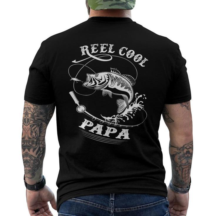 Reel Cool Poppa Fishing For Dad Or Grandpa Men's Back Print T-shirt