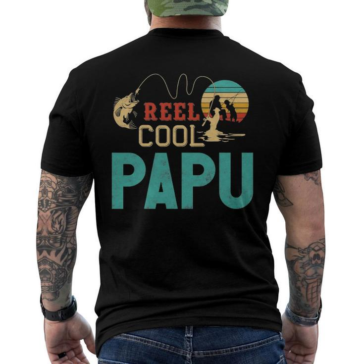 Reel Cool Papu Vintage Fishing Rod Fisherman Papu Men's Back Print T-shirt
