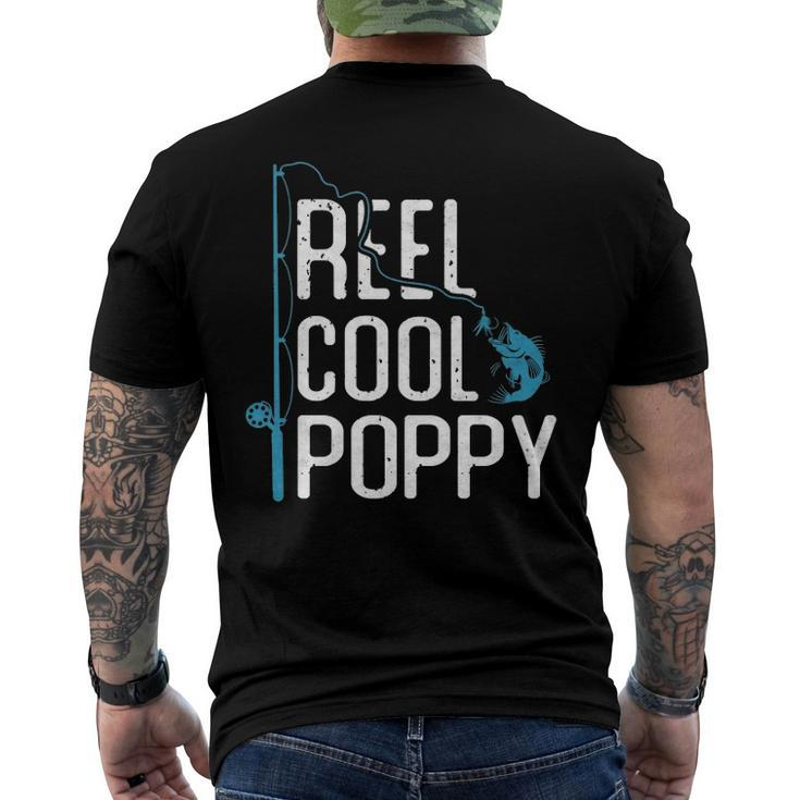Reel Cool Poppy Fishing Fathers Day Fisherman Poppy Men's Back Print T-shirt