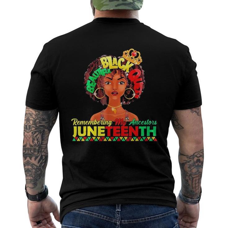 Remembering My Ancestors Juneteenth Black Freedom 1865 Lover Men's Back Print T-shirt
