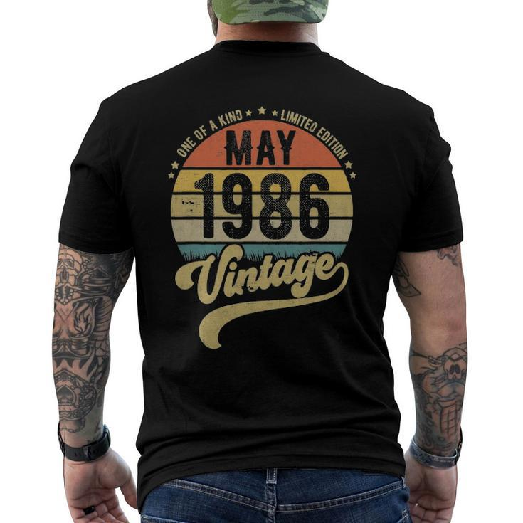Retro 36Th Birthday Born In May 1986 Vintage Men's Back Print T-shirt