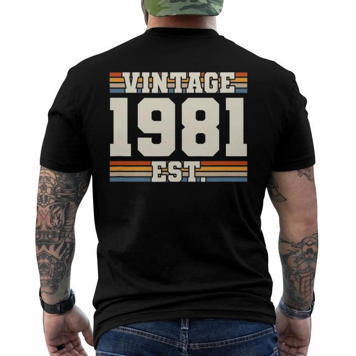 Retro 41 Years Old Vintage 1981 Established 41St Birthday Men's Back Print T-shirt