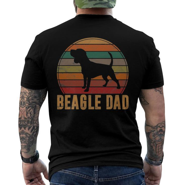Retro Beagle Dad Dog Owner Pet Tricolor Beagle Father Men's Back Print T-shirt