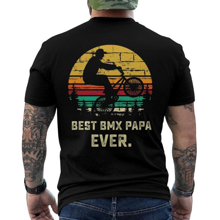 Retro Bmx Papa Freestyle Bike Fathers Day Men's Back Print T-shirt