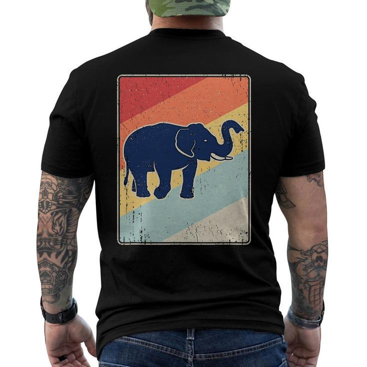 Retro Elephant - Vintage Elephant Distressed Men's Back Print T-shirt