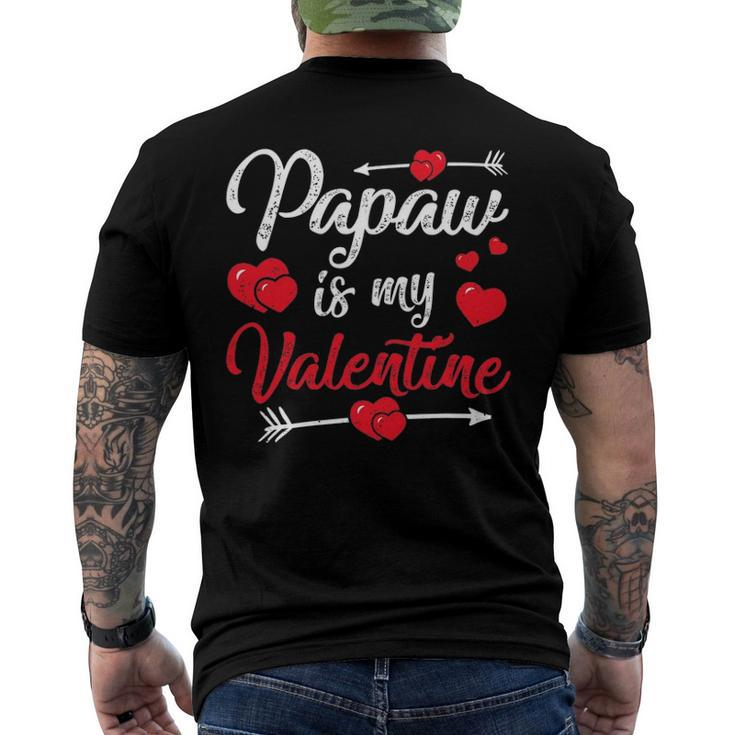 Retro Hearts Papaw Is My Valentines Day Fathers Day Men's Back Print T-shirt