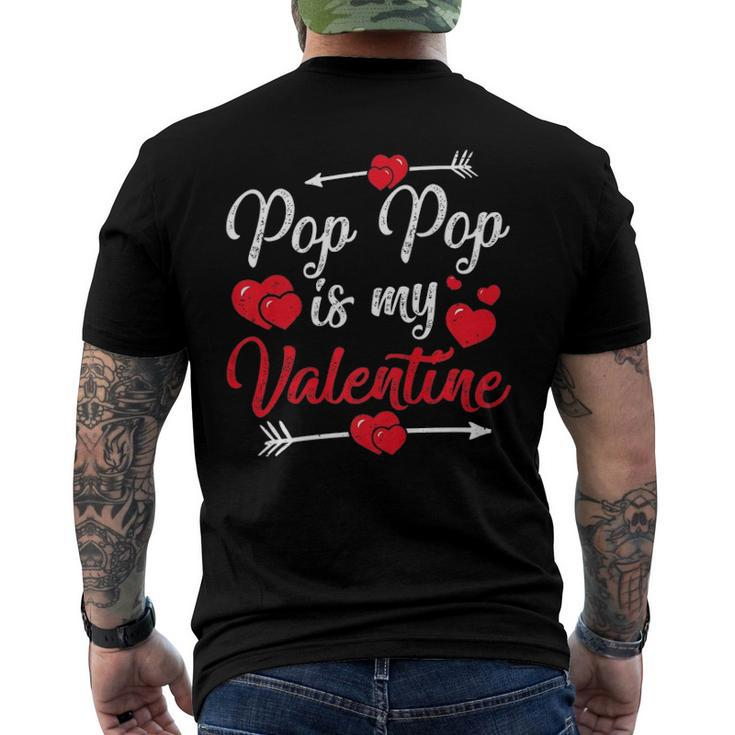 Retro Hearts Pop Pop Is My Valentines Day Fathers Day Men's Back Print T-shirt