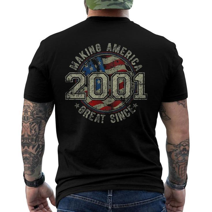 Retro Making America Great Since 2001 Vintage Birthday Party Men's Back Print T-shirt
