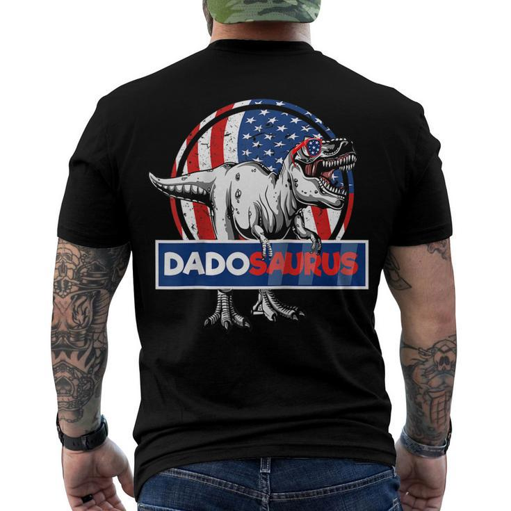 Retro Patriotic Dinosaur T Rex Dad Fathers Day 4Th Of July Men's T-shirt Back Print