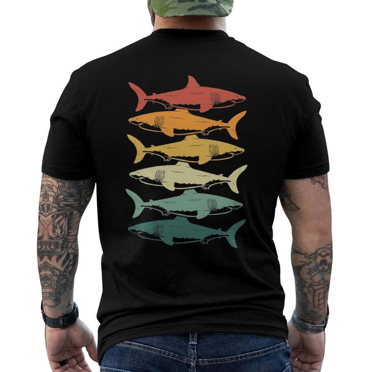 Retro Sharks For Shark Lover Men's Back Print T-shirt