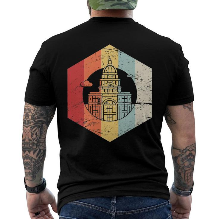 Retro State Capitol Building Austin Texas Men's Back Print T-shirt