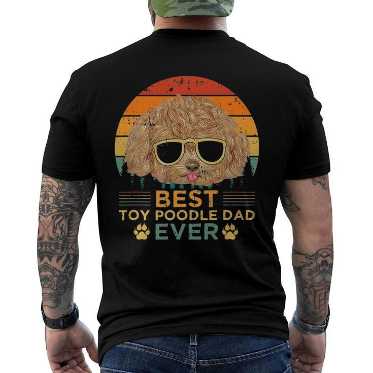 Mens Retro Style Best Toy Poodle Dad Ever Fathers Day Men's Back Print T-shirt