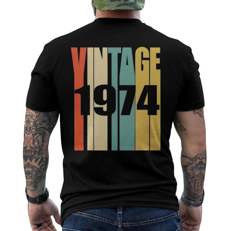 Retro Vintage 1974 48 Yrs Old Bday 1974 48Th Birthday Men's Back Print T-shirt