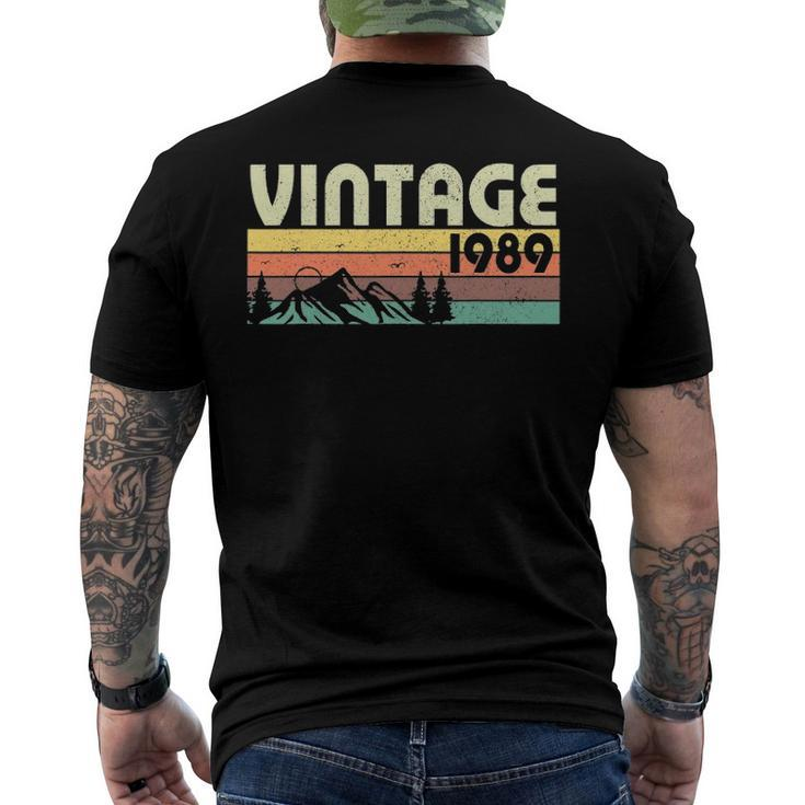 Retro Vintage 1989 Graphics 33Rd Birthday 33 Years Old Men's Back Print T-shirt