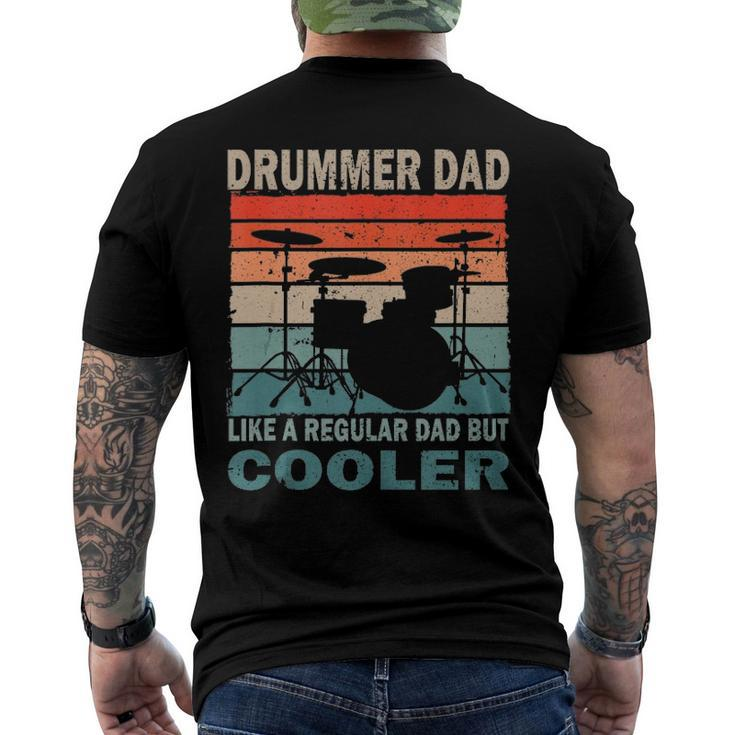 Mens Retro Vintage Drummer Dad Music Lover & Fan Fathers Day Men's Back Print T-shirt