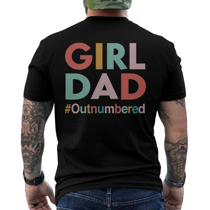 Retro Vintage Girl Dad Outnumbered Fathers Day Men's Back Print T-shirt