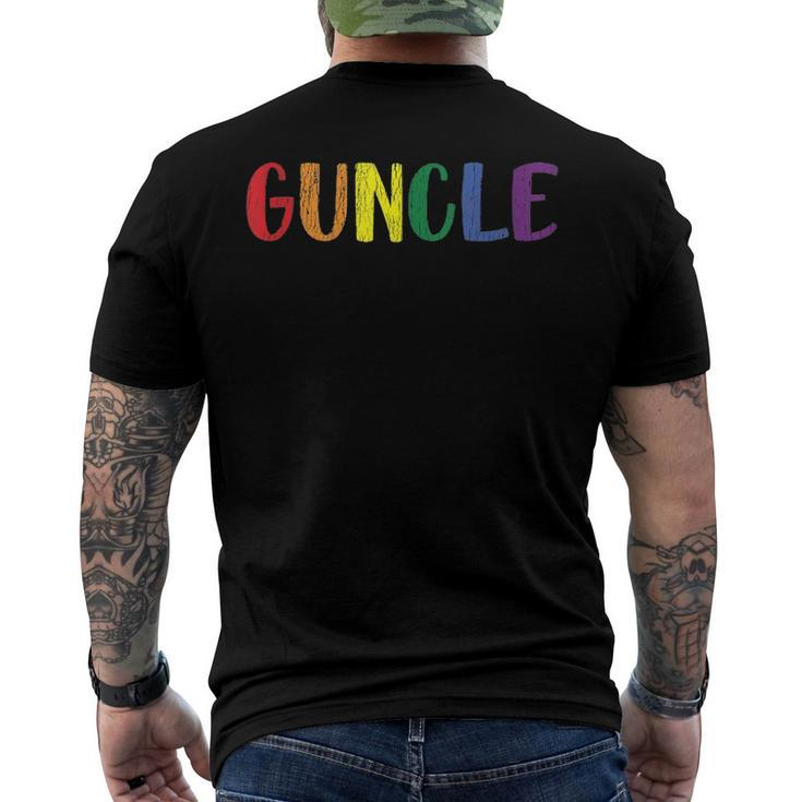 Retro Vintage Guncle Pride Uncle Gay Family Matching Lgbtq Men's Back Print T-shirt