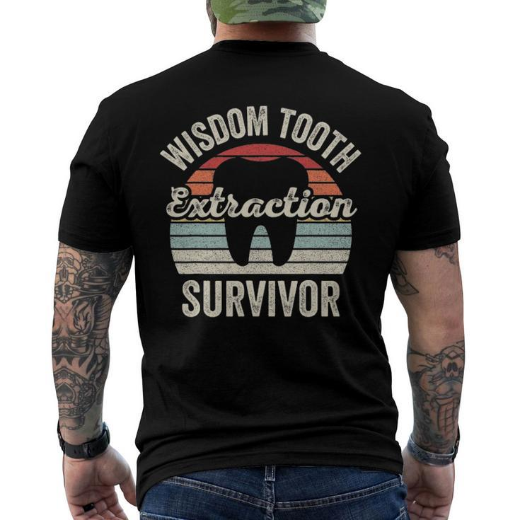Retro Vintage Wisdom Tooth Extraction Survivor Dentist Men's Back Print T-shirt