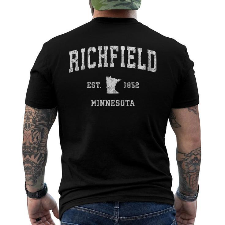 Richfield Minnesota Mn Vintage Athletic Sports Design Men's Crewneck Short Sleeve Back Print T-shirt