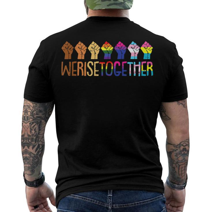 We Rise Together Lgbt Q Pride Social Justice Equality AllyMen's Back Print T-shirt