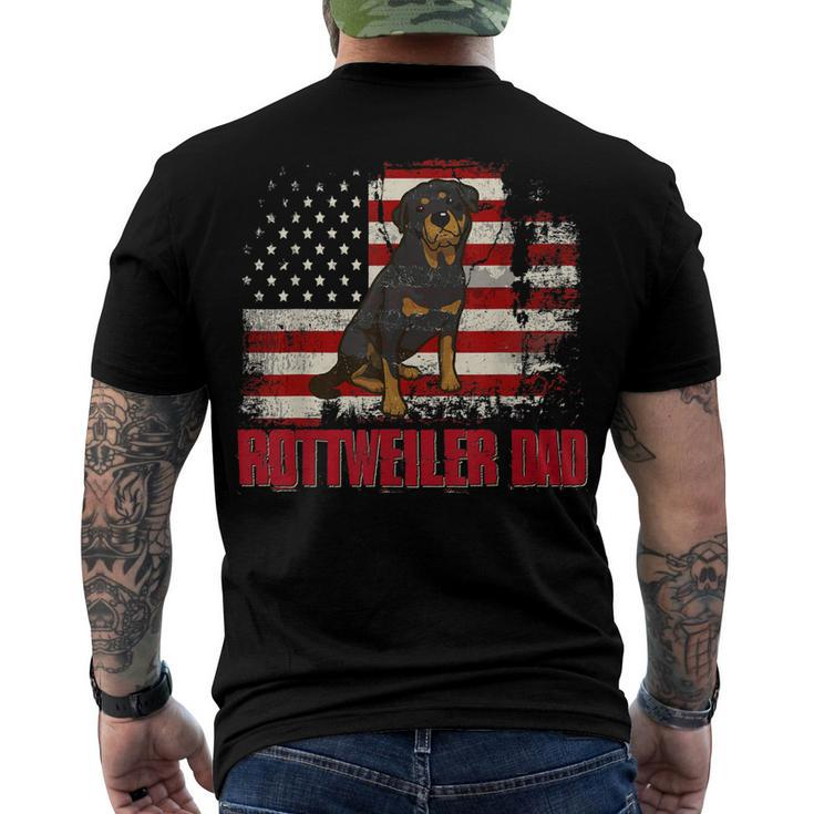 Rottweiler Dad American Flag 4Th Of July Dog Lovers Men's T-shirt Back Print