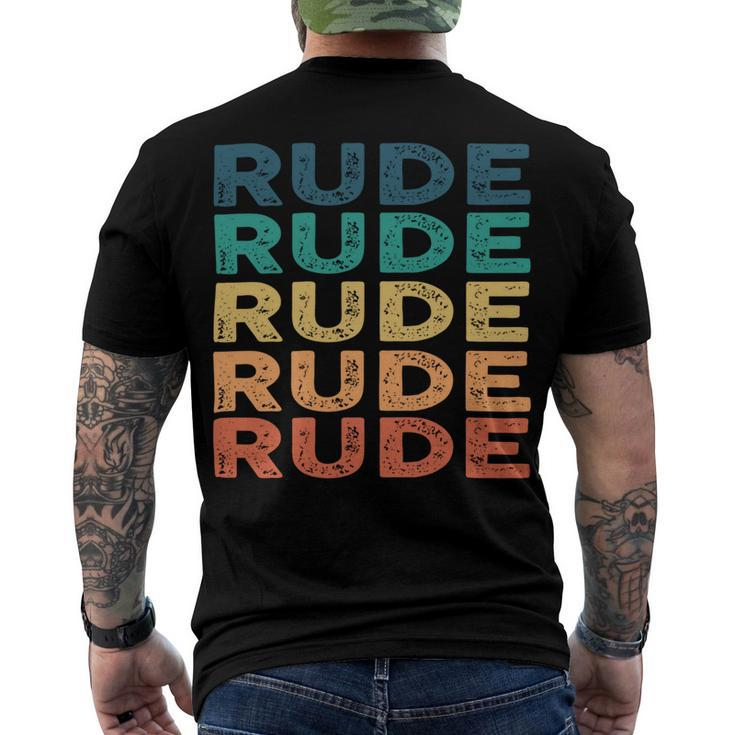 Rude Name Shirt Rude Family Name Men's Crewneck Short Sleeve Back Print T-shirt