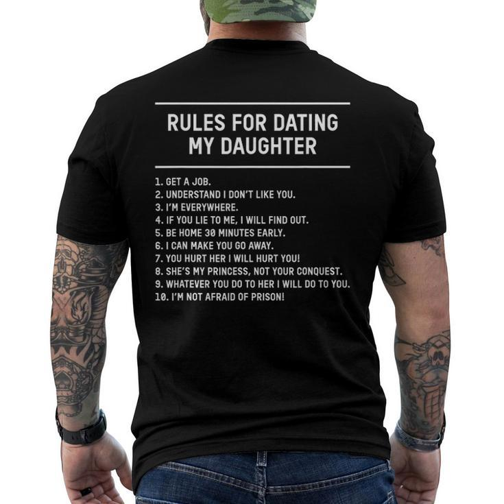 Rules For Dating My Daughter Fathers Day List Men's Back Print T-shirt
