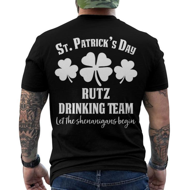 Rutz Name Drinking Team Rutz Let The Shenanigans Begin Men's T-Shirt Back Print