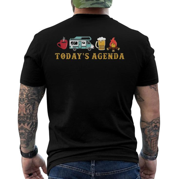 Rv Camping Lover Agenda Todays Agenda Men's Back Print T-shirt