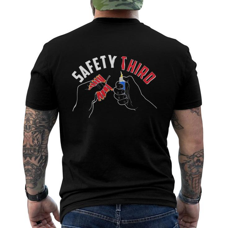 Safety Third Firecrackers Fourth Of July Men's Back Print T-shirt