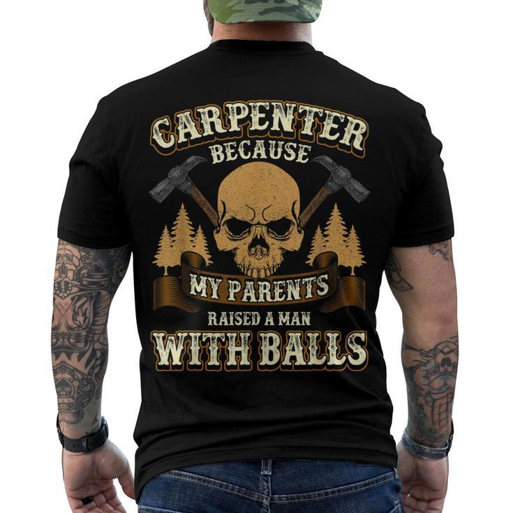 Sarcastic Carpenter Woodworker Skull And Hammers Men's T-shirt Back Print